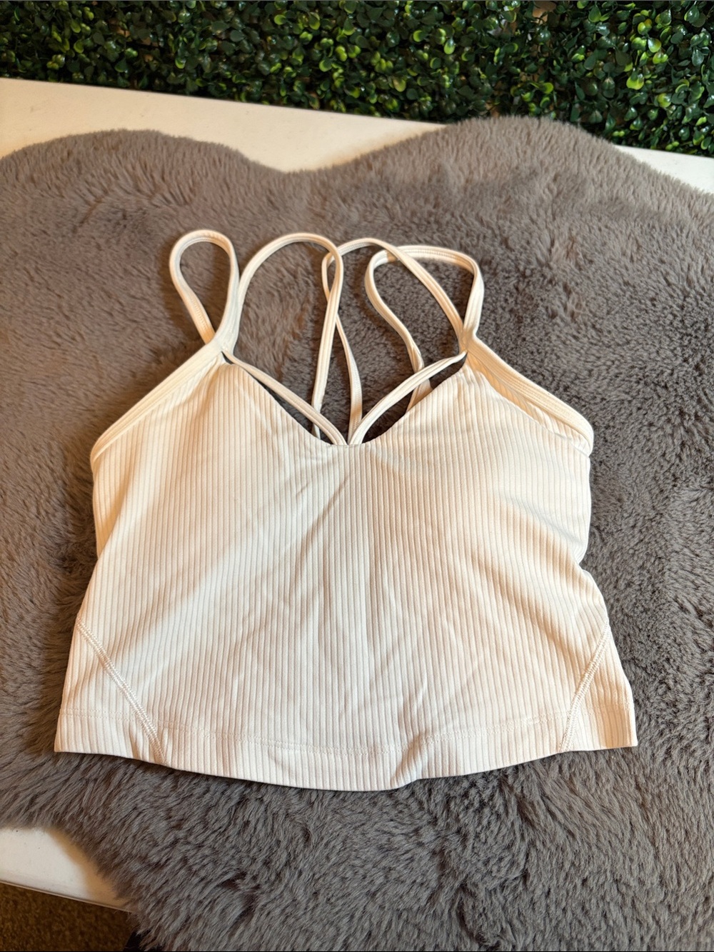 lululemon athletica Ribbed Double-Strap Camisole - Cream Size 0